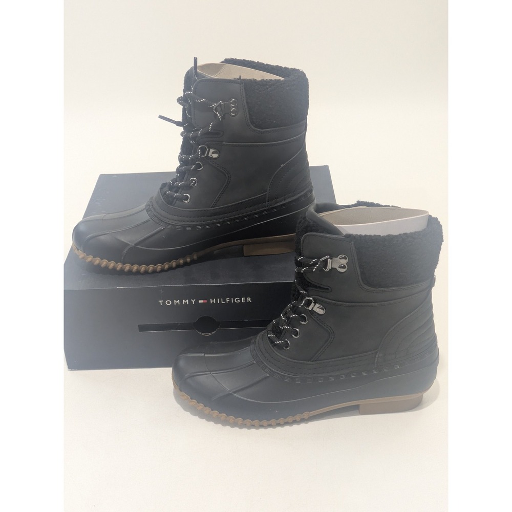 Tommy Hilfiger TWRAINAH Black Faux Fur Winter Boots‎ Men's 9M